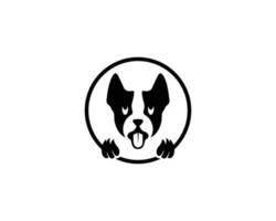 modern Pfote mit Hund Kopf Logo Design einfach Hund Tier im Kreis Vektor Vorlage.