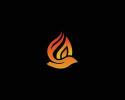 kreativ Brief f Feuer Vektor Logo Design mit Hand Symbol Vorlage.