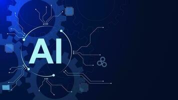 artificiell intelligens med elektronisk styrelse teknologi bakgrund. maskin inlärning begrepp design. vektor illustration.