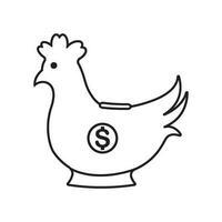 Hähnchen Schweinchen Bank Symbol vektor