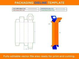 kosmetisch Tube Box dünn Dieline Vorlage vektor