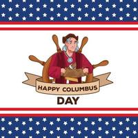 Columbus Day Celebration Scene av Christopher Lifting Paper Map Guide Scene vektor