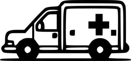 Krankenwagen Auto schwarz Weiß Vektor Illustration