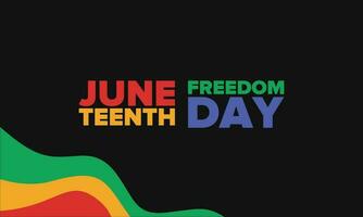 juni oberoende dag. frihet eller frigörelse dag. de amerikan Semester är berömd på juni 19. afrikan-amerikan historia och arv. affisch, hälsning kort, baner, och bakgrund. vektor