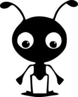 süß Ameise Insekt schwarz Umrisse einfarbig Vektor Illustration