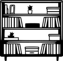Bücherregal schwarz Umrisse Vektor Illustration