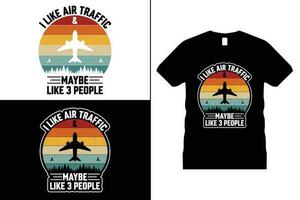 himmel luft trafik t skjorta design, typografi, pilot liv, flygplats, flyg, kontrollant vektor
