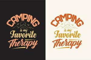 Camping t Hemd Design retro Jahrgang Farbe drucken bereit Dateien vektor