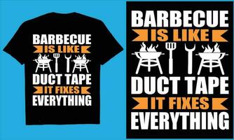 utegrill är tycka om kanal tejp den fixar allt vektor, typografi, matlagning, bbq, öl, design, t-shirt, vektor