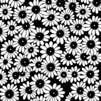 svart och vit häftig daisy blommor vektor