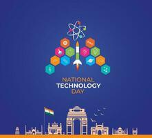 National Technologie Tag. Indien Technologie Tag Konzept. Vektor Illustration.
