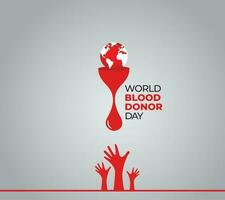 Welt Blut Spender Tag Vektor Illustration. Blut Spende Bewusstsein dunkel Poster Design. Hämophilie oder Blut Krebs Tag Konzept.