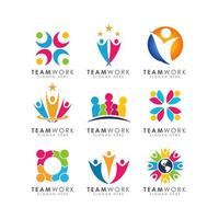 Teamwork-Logo-Design-Vektor vektor