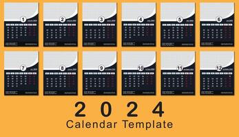 Vektor 2024 Kalender Design Vorlage zum glücklich Neu Jahr