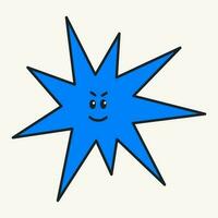 Karikatur Vektor komisch süß Blau Star Comic Charakter.