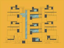 verklig egendom illustration - hus och byggnader fasader. mäklare uppköp eller hyra hus. vektor