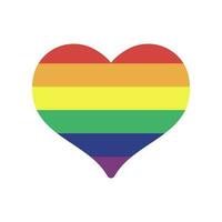 lgbtq Stolz Liebe Symbol. Herz geformt Regenbogen Flagge Herz. Vielfalt Darstellung. vektor