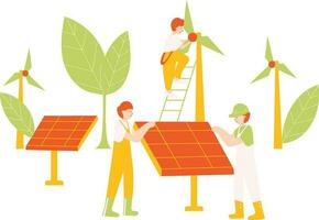 Solar- Panel Installation Illustration vektor