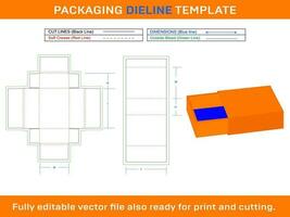 Spiel Kasten, 1,75 x 2.375 x 0,875, Dieline Vorlage vektor