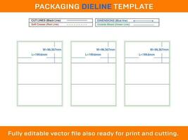 3 lim adress etiketter Död linje mall 199,6 x 96,367 mm vektor