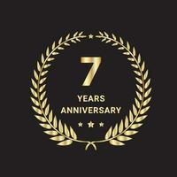 7 år årsdag fester logotyp, vektor och grafisk