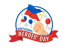 glücklich Philippinen National Helden Tag Vektor Illustration mit winken Flagge im Held Feier eben Karikatur Hand gezeichnet Hintergrund Vorlagen