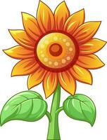Sonnenblume Symbol. Karikatur von Sonnenblume Vektor Symbol zum Netz Design isoliert auf Weiß Hintergrund