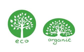 kreativ abstrakt Grün Baum Vektor Logo Design Vorlage.Vektor Illustration von Baum mit Grün Blätter.Hand made.logo zum Öko, Umwelt Themen, Landwirtschaft, Kosmetika, natürlich Produkte.