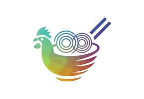 niedrig poly und Nudel Logo Vorlage, Chinesisch Essen Vektor Design, Vektor Illustration