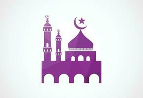 låg poly och moské logotyp design, islamic logotyp mall, vektor illustration