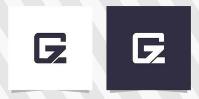 brev gz zg logotyp design vektor