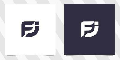 Brief fj jf Logo Design vektor