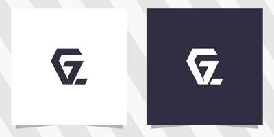 brev gz zg logotyp design vektor