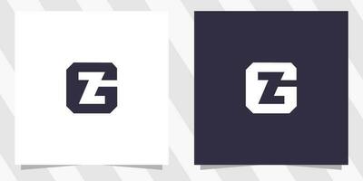 brev gz zg logotyp design vektor