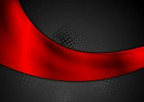 ljus röd glansig Vinka på svart bakgrund vektor