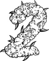 botanisch Emblem Fett gedruckt Monogramm Nummer 2 Gliederung Vektor Abbildungen zum Ihre Arbeit Logo, Fan-Shop T-Shirt, Aufkleber und Etikette Entwürfe, Poster, Gruß Karten Werbung Geschäft Unternehmen