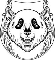 panda charm söt leende ansikte dekorativ ram silhuett vektor illustrationer för din arbete logotyp, handelsvaror t-shirt, klistermärken och märka mönster, affisch, hälsning kort reklam företag företag