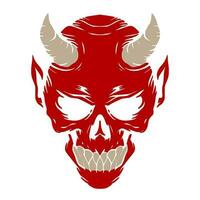 Teufel Schädel Illustration Maskottchen Logo Kunst vektor