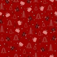 Weihnachten Baum nahtlos Muster. Weihnachten Baum, Geschenke und Schnee. vektor
