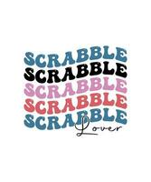 scrabble älskare retro Vinka t-shirt mönster bunt. också för design för t-shirts, toto påsar, kort, ram konstverk, telefon fall, påsar, muggar, klistermärken, tumlare, grafik, kuddar, etc vektor