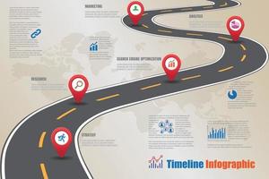 Business Roadmap Timeline Infografik Symbole für abstrakte Hintergrundvorlage Element moderne Diagramm Prozess Webseiten Technologie digitale Marketingdaten Präsentation Diagramm Vektor-Illustration entworfen vektor