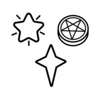 tre stjärnor vektor ikon illustration isolerat på fyrkant vit bakgrund. enkel platt minimalistisk dekorativ tecknad serie element konst styled teckning.