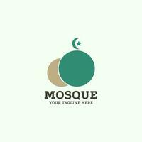 Logo von zwei Kreise Bildung ein Moschee. vektor