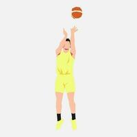 Basketball Athlet ist spielen und werfen ein Basketball. können Sein benutzt zum Basketball, Sport, Aktivität, Ausbildung, usw. eben Vektor Illustration.