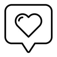 kärlek chatt ikon översikt hjärta. vektor