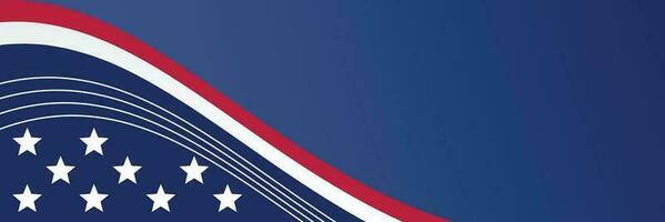 amerikanisch Unabhängigkeit Tag Hintergrund, mit dekoriert Flagge und kostenlos Raum zum Text. Vektor Design zum Banner, Gruß Karte, Broschüre, Netz, Sozial Medien.