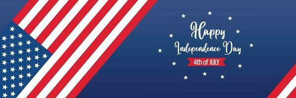 glücklich amerikanisch Unabhängigkeit Tag Hintergrund, mit Flagge Dekoration. Vektor Design zum Banner, Gruß Karte, Broschüre, Netz, Sozial Medien.