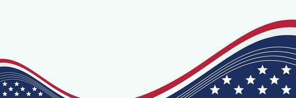 amerikanisch Unabhängigkeit Tag Hintergrund, mit dekoriert Flagge und kostenlos Raum zum Text. Vektor Design zum Banner, Gruß Karte, Broschüre, Netz, Sozial Medien.