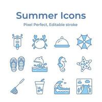 föra de glädje av sommar till din projekt med en härlig sortiment av havet inspirerad ikoner vektor