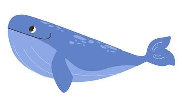 süß Karikatur Wal. Meer Leben. unter Wasser Welt. Vektor Illustration